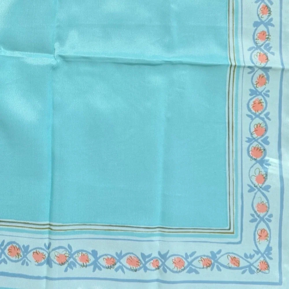 Vera Neumann Vintage Floral Scarf‎ Blue Retro Cottagecore Mid Century Japan